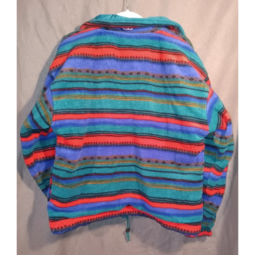 VTG CB Sports Medium Reversible Southwest Stripe Teal Windbreaker Pullover Ski